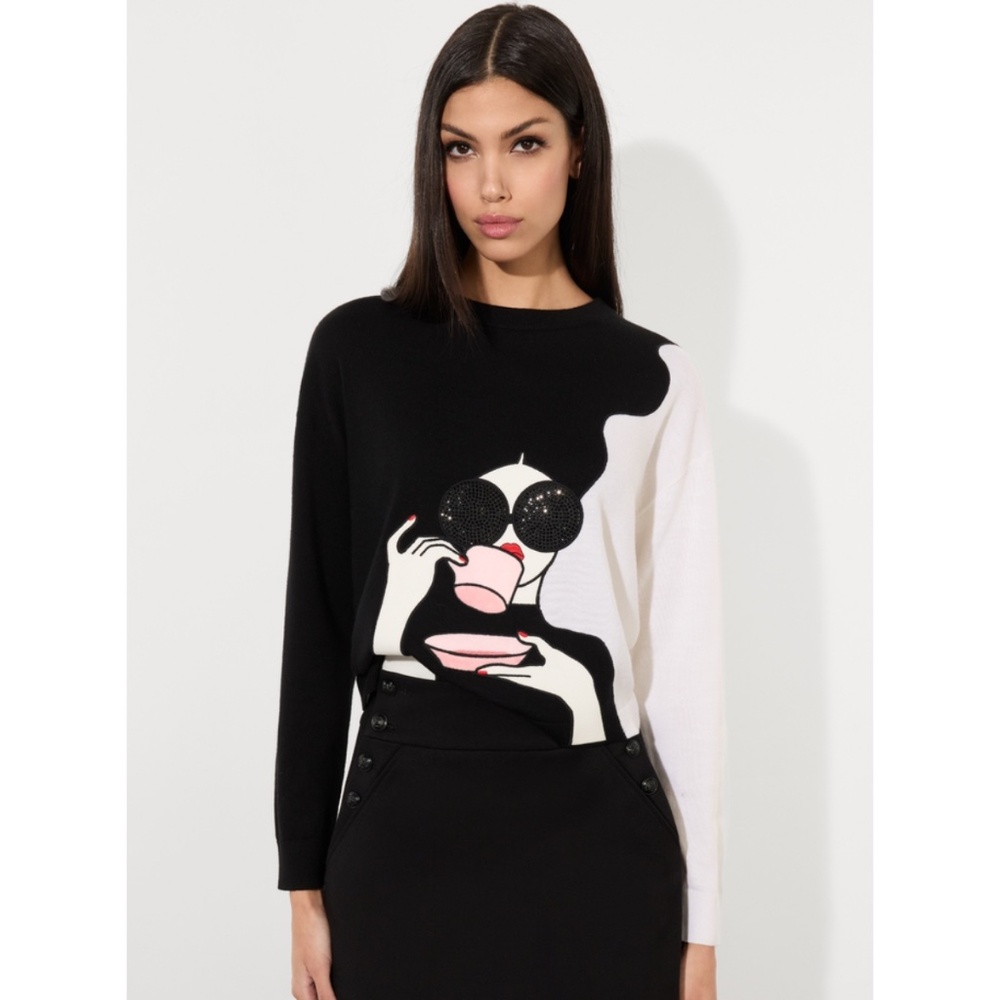 Alice + Olivia Stace Face Wool Pullover size XS